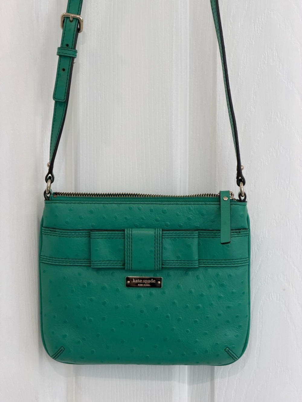 kate spade Teal Green Crossbody Bag with Front Bow Detail